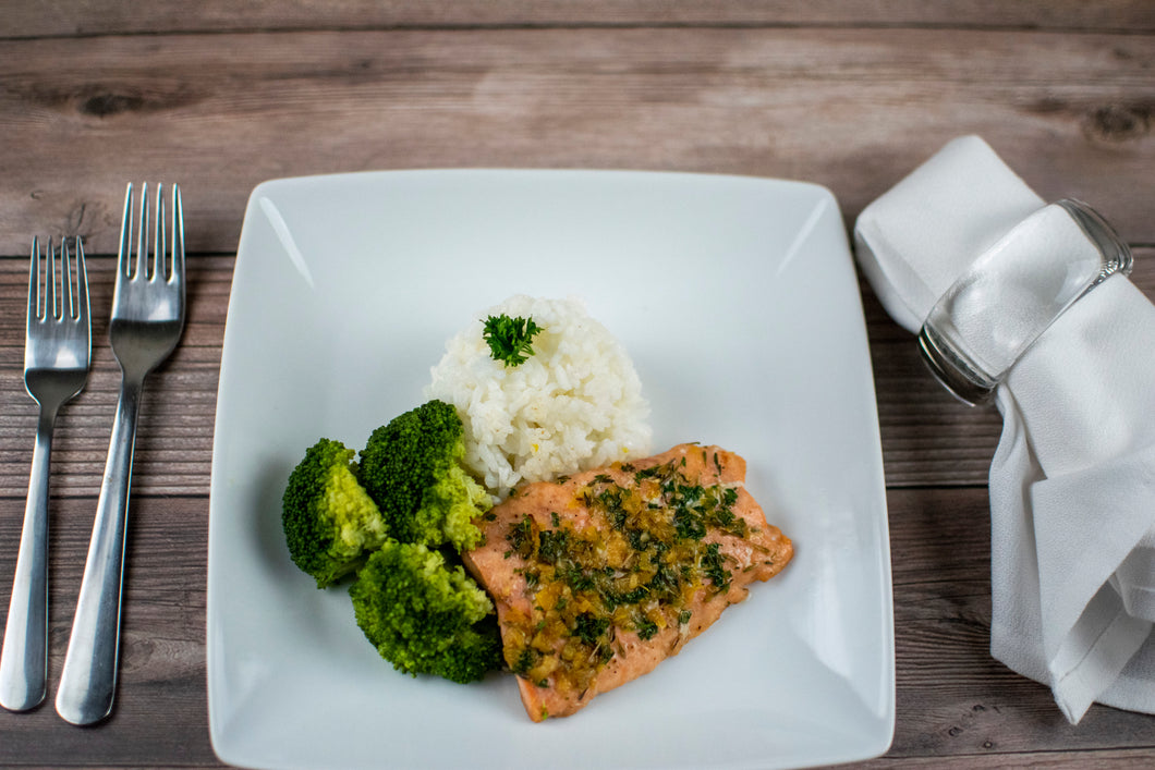 Salmon with White Rice